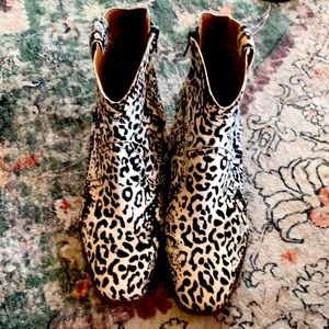 Animal print booties